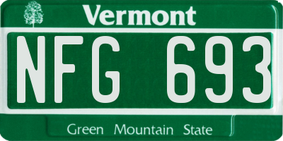 VT license plate NFG693
