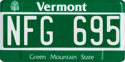 VT license plate NFG695