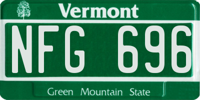 VT license plate NFG696