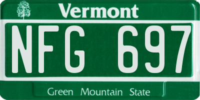 VT license plate NFG697