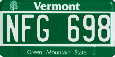 VT license plate NFG698