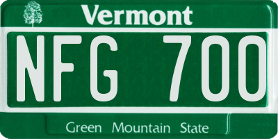 VT license plate NFG700