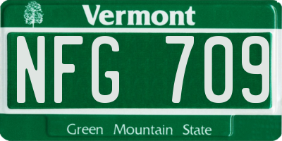 VT license plate NFG709