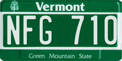 VT license plate NFG710