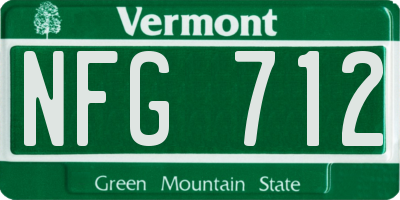 VT license plate NFG712