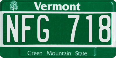 VT license plate NFG718