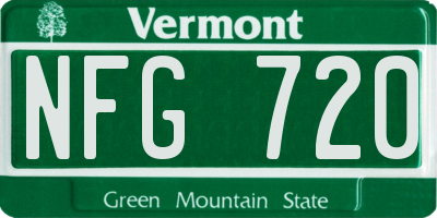 VT license plate NFG720