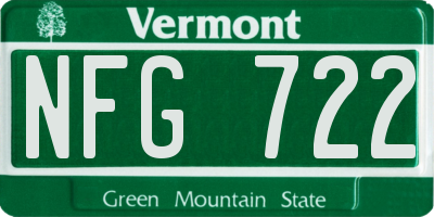 VT license plate NFG722