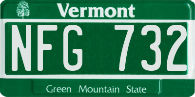 VT license plate NFG732
