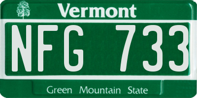VT license plate NFG733
