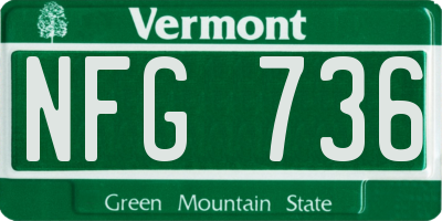 VT license plate NFG736