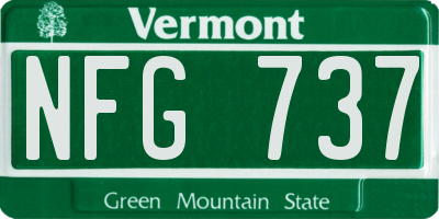 VT license plate NFG737
