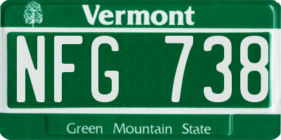 VT license plate NFG738
