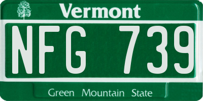 VT license plate NFG739