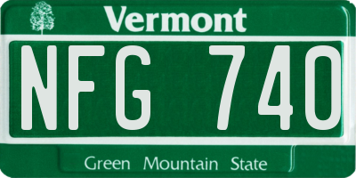 VT license plate NFG740