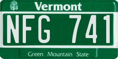 VT license plate NFG741