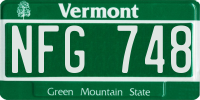 VT license plate NFG748