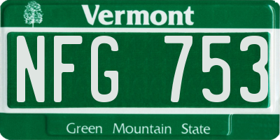 VT license plate NFG753