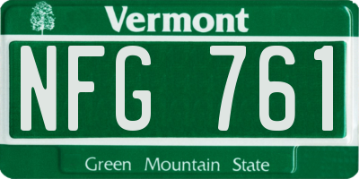 VT license plate NFG761