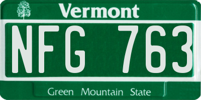 VT license plate NFG763
