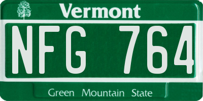 VT license plate NFG764