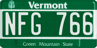 VT license plate NFG766