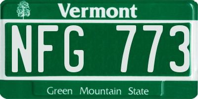 VT license plate NFG773