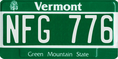 VT license plate NFG776
