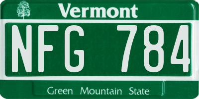 VT license plate NFG784
