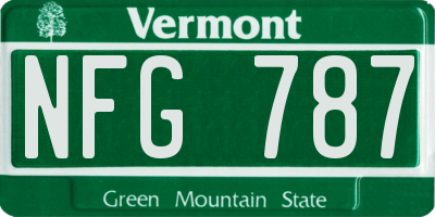 VT license plate NFG787