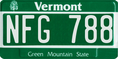 VT license plate NFG788