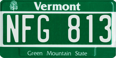 VT license plate NFG813