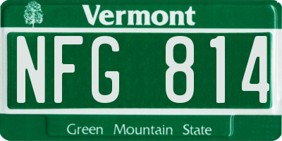 VT license plate NFG814