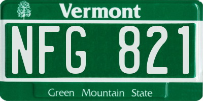 VT license plate NFG821