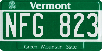 VT license plate NFG823