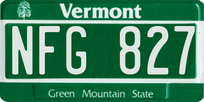 VT license plate NFG827