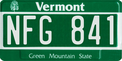 VT license plate NFG841