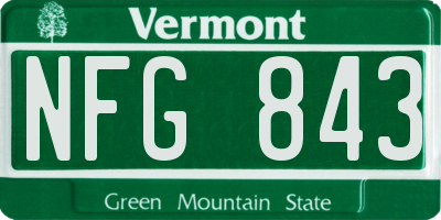 VT license plate NFG843