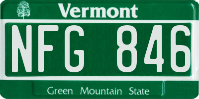 VT license plate NFG846