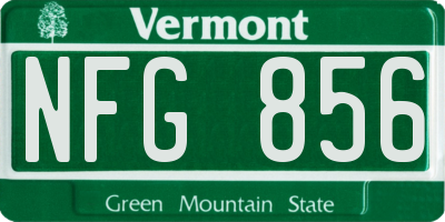 VT license plate NFG856