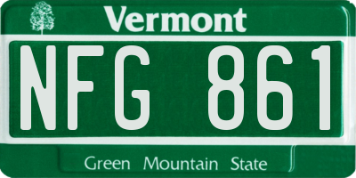 VT license plate NFG861