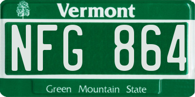 VT license plate NFG864