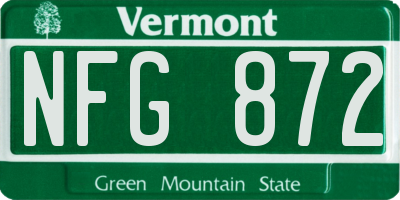VT license plate NFG872