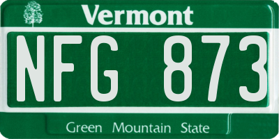VT license plate NFG873