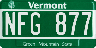 VT license plate NFG877