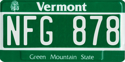 VT license plate NFG878