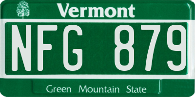 VT license plate NFG879