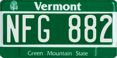 VT license plate NFG882