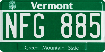 VT license plate NFG885