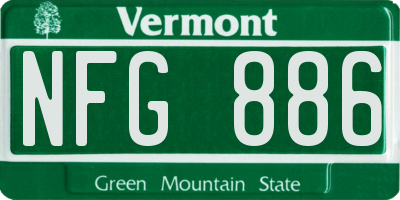 VT license plate NFG886